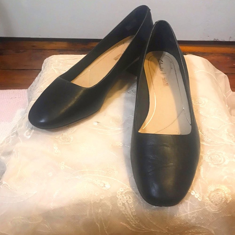 Clarks Leather Heels, Size 9